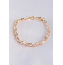 Vip Seri Pirinç Zirkon Taşlı Gold Renk Sarmal Model Bileklik