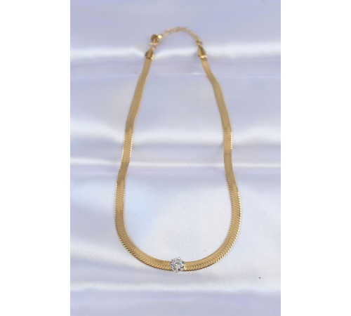 316L Çelik Gold Renk Tek Zirkon Taşlı İtalyan Zincir Kolye 316L Çelik Gold Renk Tek Zirkon Taşlı İtalyan Zincir Kolye