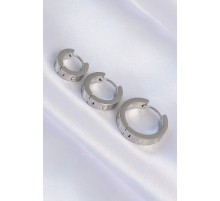 316L Çelik Gümüş Renk Model 3lü Halka Küpe