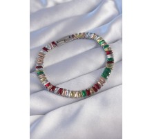 316L Çelik Gümüş Renk Renkli Su Yolu Tasarımlı Bileklik