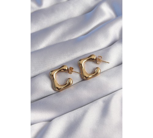 316L Çelik Gold Renk İçi Boş Bubble Kalp Küpe 316L Çelik Gold Renk İçi Boş Bubble Kalp Küpe