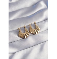 316L Çelik Gold Renk Kabartmalı Görünüm Küpe