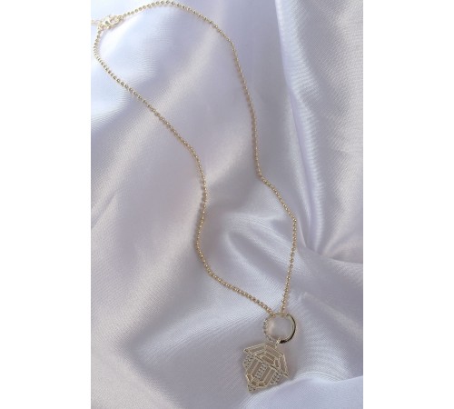 Pirinç Zirkon Taşlı Gold Renk Oval Detaylı Serenay Kolyesi Pirinç Zirkon Taşlı Gold Renk Oval Detaylı Serenay Kolyesi