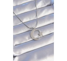 316L Çelik Gümüş Renk Ay Yıldız Model Unisex Kolye