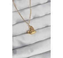 316L Çelik Zincir Gold Renk Renkli Zirkon Taşlı Kalp Kolye