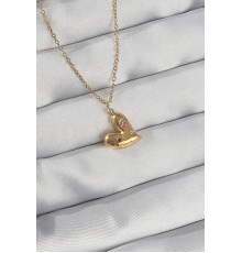 316L Çelik Zincir Gold Renk Renkli Zirkon Taşlı Kalp Kolye