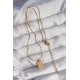 316L Çelik Gold Renk Kare Charm Model Kolye