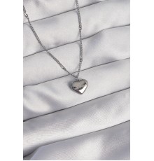 316L Çelik Gümüş Renk Kalp Model Love Kolye