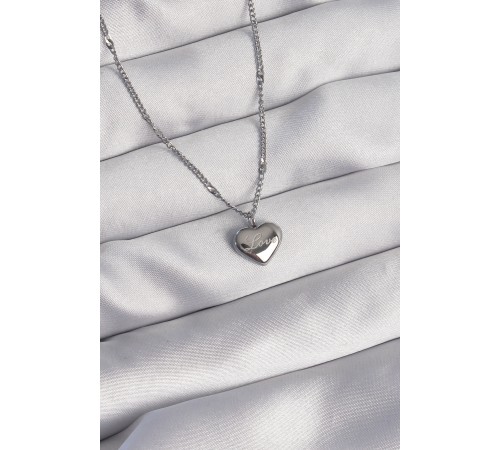 316L Çelik Gümüş Renk Kalp Model Love Kolye 316L Çelik Gümüş Renk Kalp Model Love Kolye