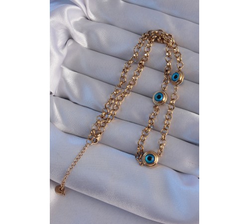 316L Çelik Gold Renk Nazar Boncuk Model Kolye 316L Çelik Gold Renk Nazar Boncuk Model Kolye