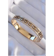 316L Çelik Gold Renk Zirkon Taşlı Model Kelepçe