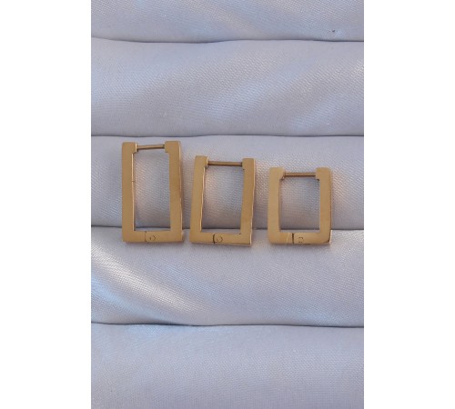 316L Çelik Gold Renk Dikdörtgen Küpe Seti 316L Çelik Gold Renk Dikdörtgen Küpe Seti