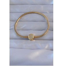 Pirinç Gold Renk Zirkon Taşlı Charm Bileklik
