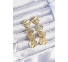 Pirinç Gold Renk Deniz Kabuğu Model Sallantılı Küpe