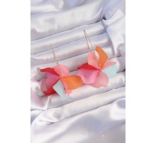 Pirinç Karışık Soft Renkli Flora Küpe