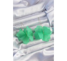 Pirinç Yeşil Renkli Flora Küpe