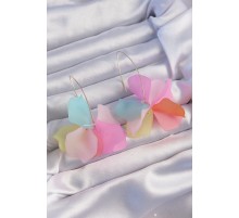 Pirinç Karışık Renkli Flora Küpe