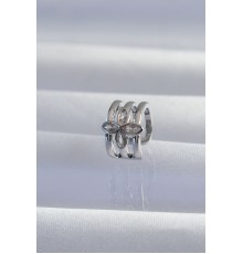 Pirinç Gümüş Renk Yonca Earcuff Küpe