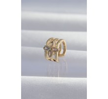 Pirinç Gold Renk Yonca Earcuff Küpe