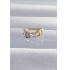 Pirinç Gold Renk Zirkon Taş Kaplama Earcuff Küpe