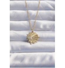 316L Çelik Zincir Gold Renk Zirkon Taşlı Star Model Kolye