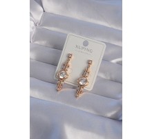 XUPİNG Rose Renk Zirkon Taşlı Geometrik Sallantılı Küpe