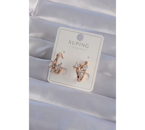 XUPİNG Rose Renk Zirkon Taşlı Halka Küpe XUPİNG Rose Renk Zirkon Taşlı Halka Küpe
