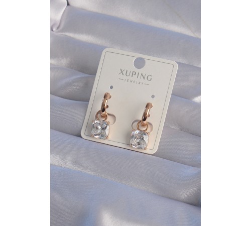 XUPİNG Rose Renk Zirkon Taşlı Halka Küpe XUPİNG Rose Renk Zirkon Taşlı Halka Küpe