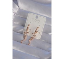 XUPİNG Rose Renk Zirkon Taşlı Kertenkele Model Halka Küpe