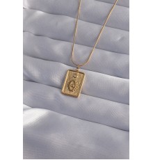 316L Çelik Zincir Gold Renk Zirkon Taşlı Göz Figür Tarot Kolye