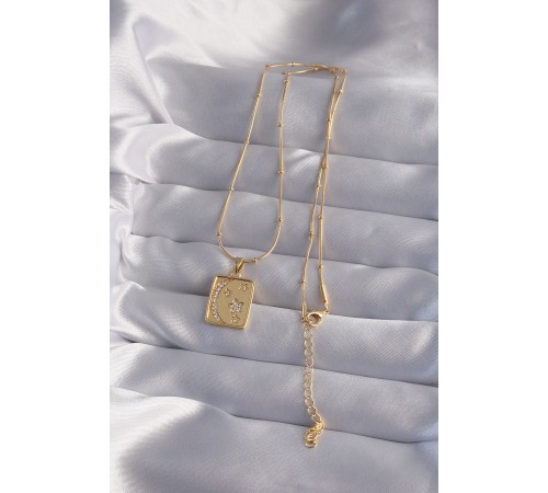 316L Çelik Zincir Gold Renk Zirkon Taşlı Ay Yıldız Figürlü Tarot Kolye 316L Çelik Zincir Gold Renk Zirkon Taşlı Ay Yıldız Figürlü Tarot Kolye