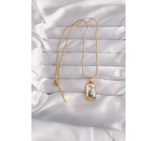 316L Çelik Gold Renk Beyaz Mineli Kız Figür Tarot Kolye 316L Çelik Gold Renk Beyaz Mineli Kız Figür Tarot Kolye