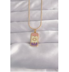 316L Çelik Gold Renk Karışık Mineli Ay Figür Tarot Kolye