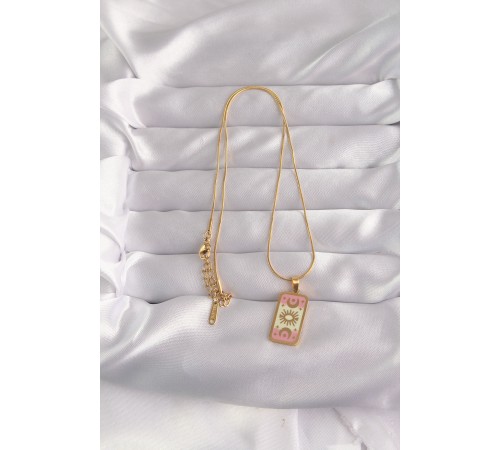 316L Çelik Gold Renk Karışık Mineli Ay Figür Tarot Kolye 316L Çelik Gold Renk Karışık Mineli Ay Figür Tarot Kolye