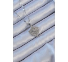 316L Çelik Zincir Gümüş Renk Zirkon Taşlı Kutup Yıldızı Kolye