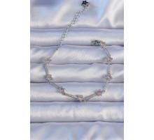 Vip Seri Pirinç Gümüş Renk Zirkon Taşlı Halley Yıldız Model Bileklik