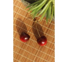 Gold Renk Kiraz Model Kadın Küpe