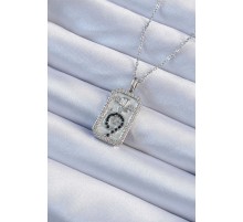 316L Çelik Zincir Gümüş Renk Zirkon Taşlı Minimal Papatya Figürlü Tarot Kolye