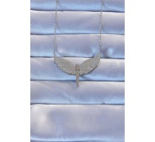 316L Çelik Gümüş Renk Zirkon Taşlı Mikail Kolye