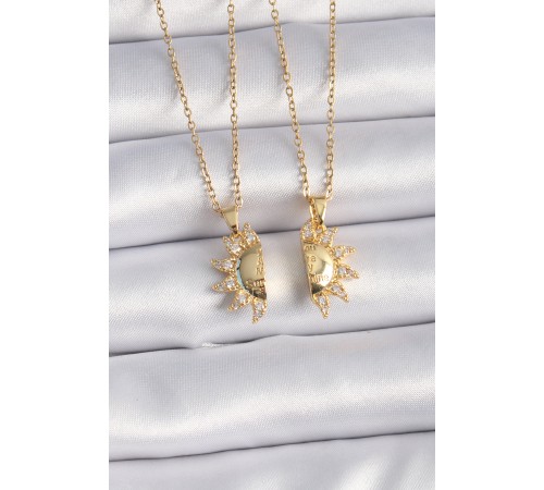 316L Çelik Gold Renk Zirkon Taşlı Güneş Model İşleme Yazı Detay Arkadaş Kolyesi 316L Çelik Gold Renk Zirkon Taşlı Güneş Model İşleme Yazı Detay Arkadaş Kolyesi