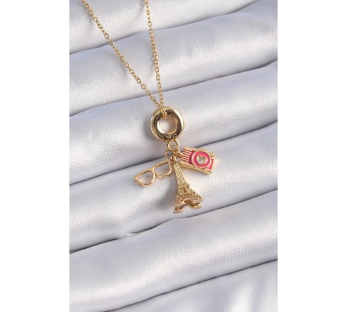 316L Çelik Gold Renk Eyfel Kulesi Fotoğraf Makinesi Figür Charm Model Kadın Kolye 316L Çelik Gold Renk Eyfel Kulesi Fotoğraf Makinesi Figür Charm Model Kadın Kolye