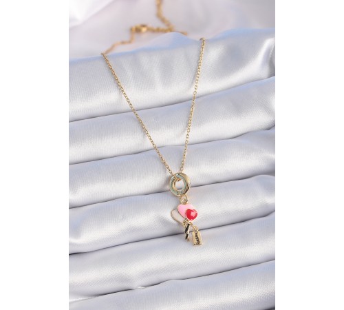 316L Çelik Gold Renk Renkli Kalp Figür Charm Model Kadın Kolye 316L Çelik Gold Renk Renkli Kalp Figür Charm Model Kadın Kolye