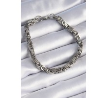 316L Çelik Gümüş Renk Kral Zincir Model Erkek Bileklik