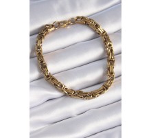 316L Çelik Gold Renk Kral Zincir Model Erkek Bileklik
