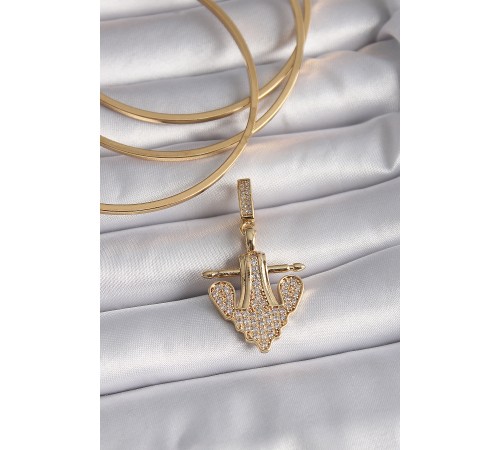 Pirinç Gold Renk Zirkon Taşlı Çapa Model Ajda Charm Pirinç Gold Renk Zirkon Taşlı Çapa Model Ajda Charm