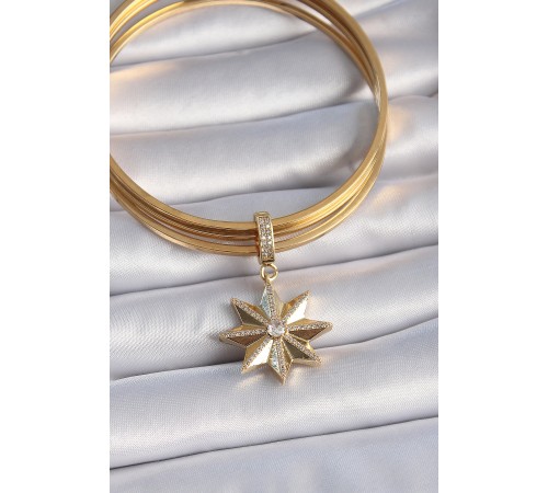 Pirinç Gold Renk Zirkon Taşlı Kutup Yıldızı Ajda Charm Pirinç Gold Renk Zirkon Taşlı Kutup Yıldızı Ajda Charm