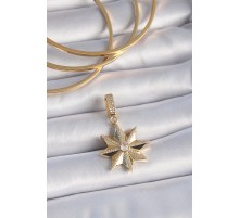 Pirinç Gold Renk Zirkon Taşlı Kutup Yıldızı Ajda Charm