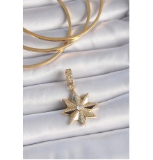 Pirinç Gold Renk Zirkon Taşlı Kutup Yıldızı Ajda Charm
