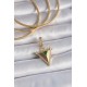 Pirinç Gold Renk Zirkon Taşlı 3D Üçgen Model Ajda Charm
