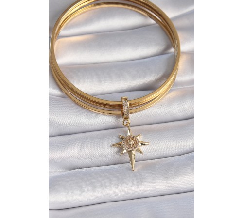 Pirinç Gold Renk Zirkon Taşlı Kutup Yıldızı Model Ajda Charm Pirinç Gold Renk Zirkon Taşlı Kutup Yıldızı Model Ajda Charm